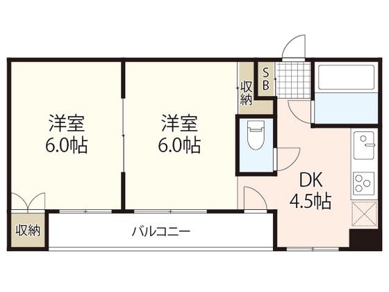 ステラ舟入中町(2DK/3階)の間取り写真