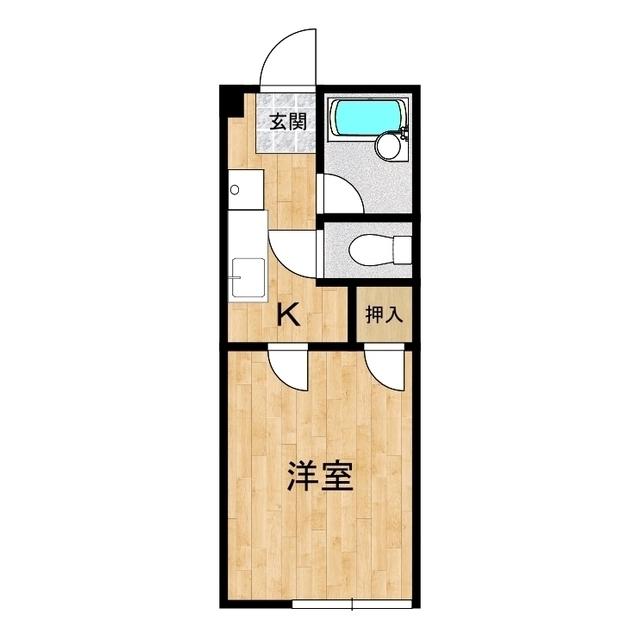 グリーンハイツセオA(1K/1階)の間取り写真