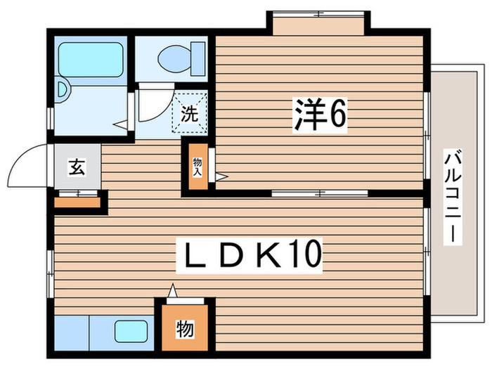 ジョイハイツB(1LDK/1階)の間取り写真