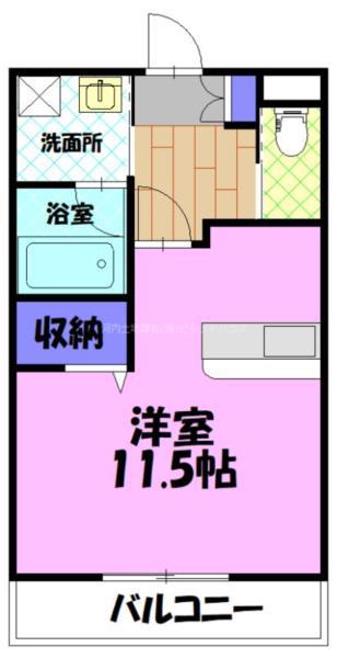 クライムドアⅡ(ワンルーム/3階)の間取り写真