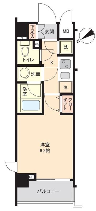 ドルチェ東京押上ツインズ弐番館(1K/5階)の間取り写真