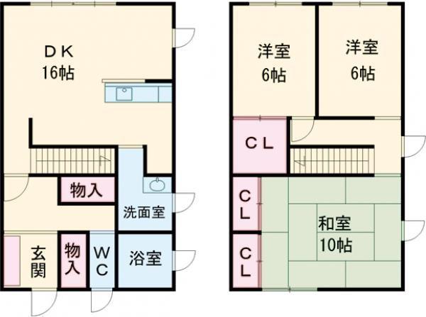明徳アパート(3LDK/1階)の間取り写真