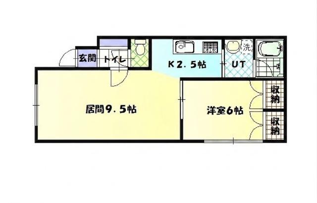 QUARTET(1LDK/1階)の間取り写真