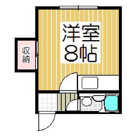 ハイツGO(ワンルーム/2階)の間取り写真