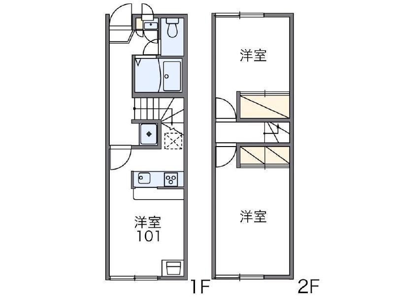 レオパレス木上II(2DK/1階)の間取り写真
