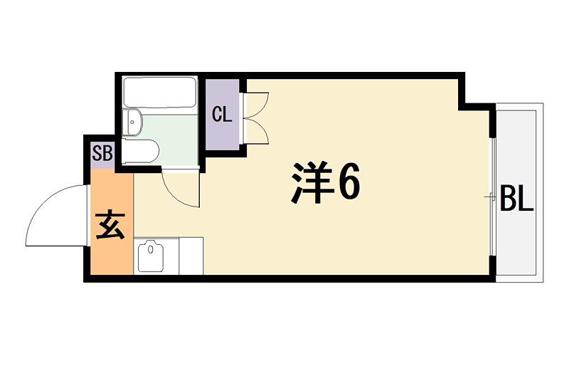 グリーンヴィレッジ(ワンルーム/3階)の間取り写真