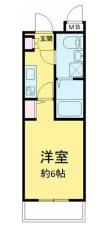 KEY ウエストキーウエスト(1K/3階)の間取り写真