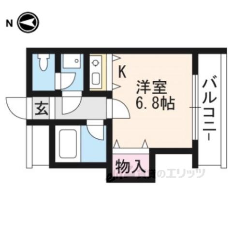 聖護院谷口マンション(1K/4階)の間取り写真