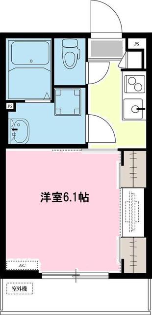 リブリ南与野(1K/1階)の間取り写真