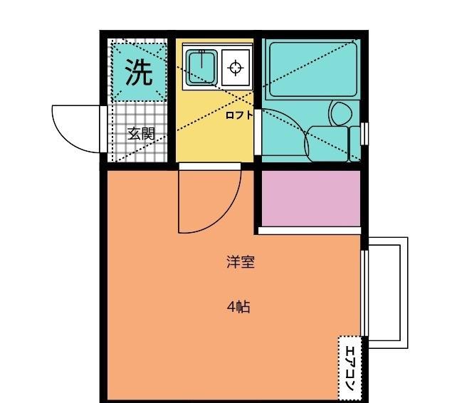 ローズアパートR43番館(1K/2階)の間取り写真