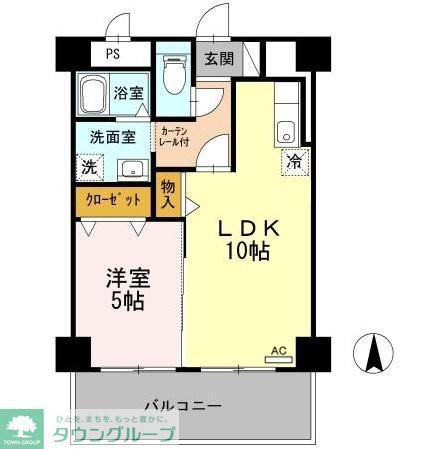 KIRAKUマンション(1LDK/3階)の間取り写真