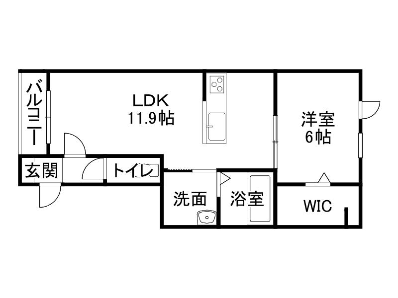 イースト GARDENX(1LDK/2階)の間取り写真