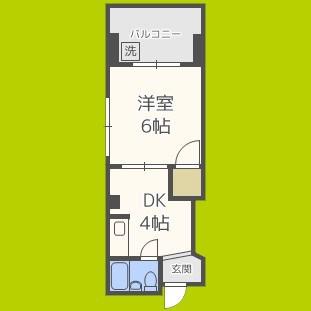 シティビラ佐々木(1DK/5階)の間取り写真