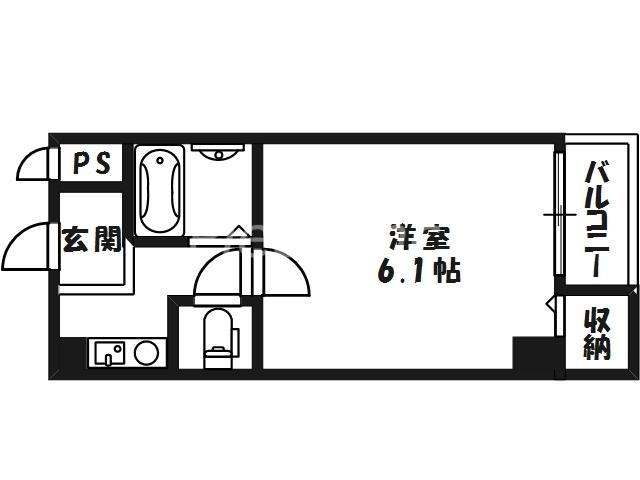 タカノハイム天神橋(1K/7階)の間取り写真