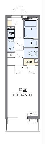 クレイノクーラルガル(1K/3階)の間取り写真