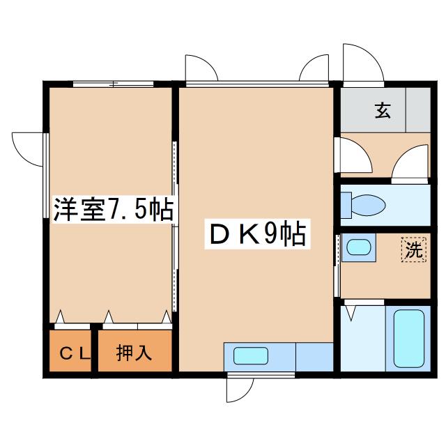 ハーバーシティ浦見NO.7(1DK/2階)の間取り写真