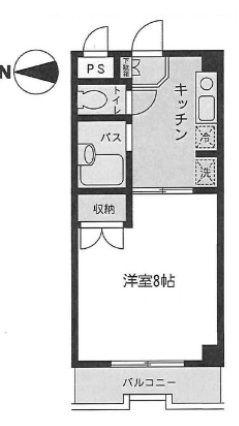 コアクレスト上草柳II(1K/3階)の間取り写真