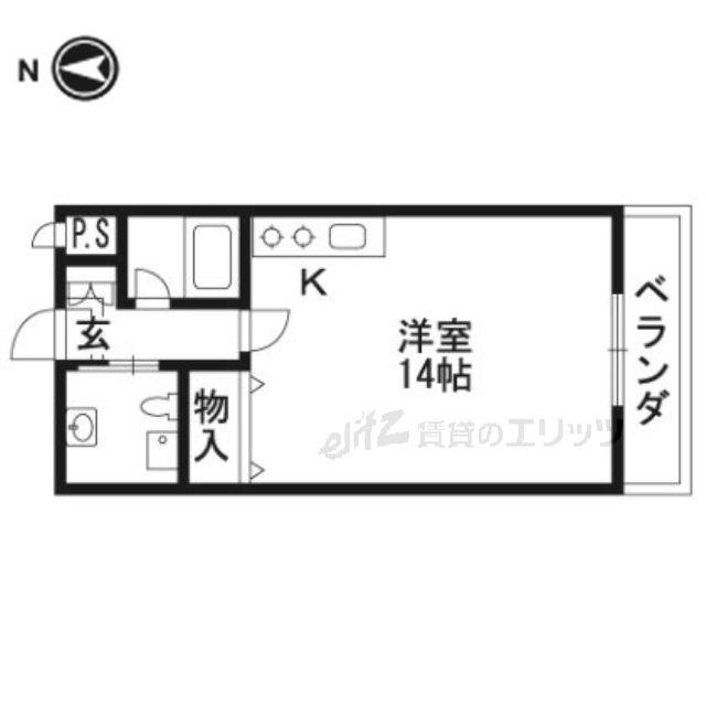 ツインリーブス(ワンルーム/2階)の間取り写真