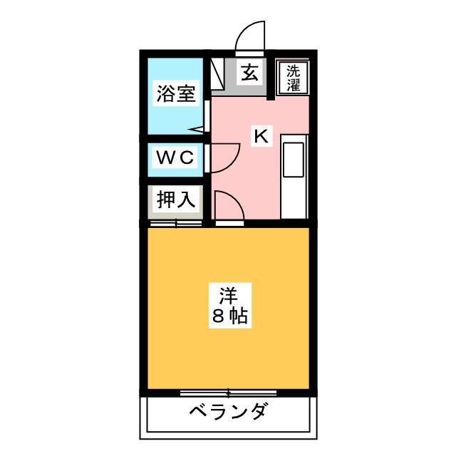 プレミールI(1K/3階)の間取り写真