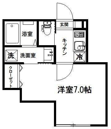 CASA.KELLY(1K/2階)の間取り写真