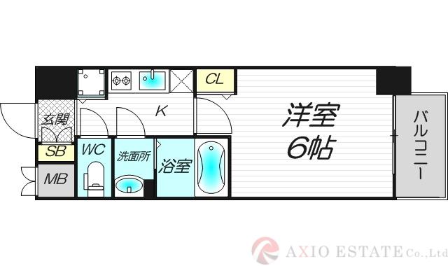 プレサンス新大阪コアシティ(1K/6階)の間取り写真