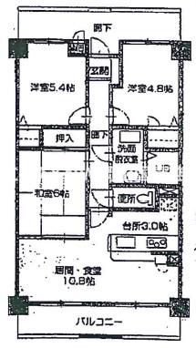 SD清水(3LDK/4階)の間取り写真