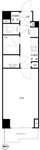 ルーブル桜新町(1K/3階)の間取り写真