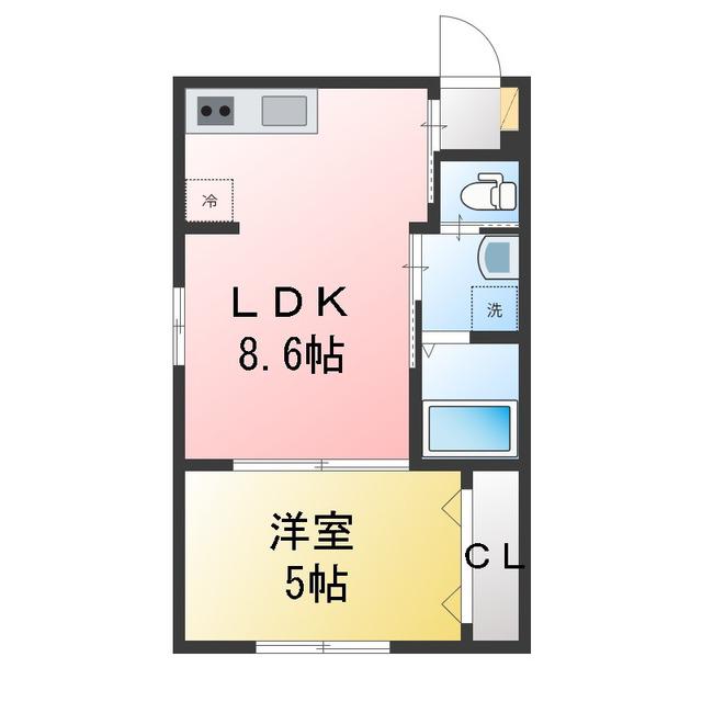 SERENE GATE 希望ヶ丘(1LDK/2階)の間取り写真