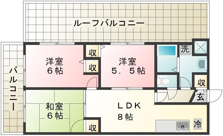 SELLY加計呂麻(3DK/3階)の間取り写真