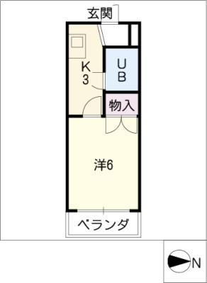 アリストムラテ(1K/3階)の間取り写真