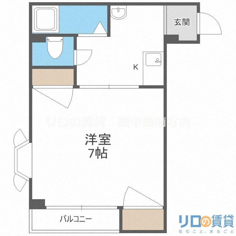 スタンドアップ柴島(1K/2階)の間取り写真