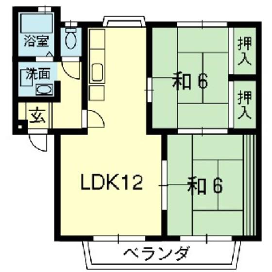 メゾンドサカイ(2LDK/1階)の間取り写真