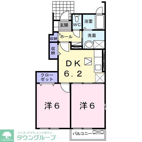 グローリ-III(2DK/1階)の間取り写真