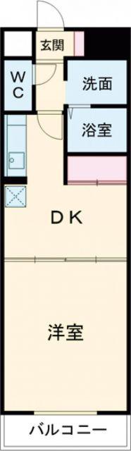 AMENITY大井手(1DK/4階)の間取り写真