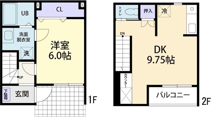 グリーン ヴィレッジ(1LDK/1階)の間取り写真