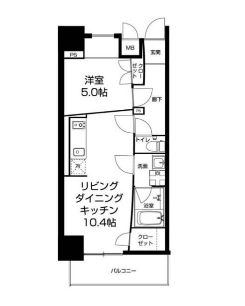 URBAN FLATS中之島(1LDK/3階)の間取り写真