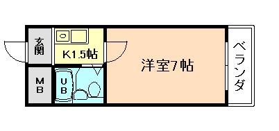 クリオ福島(1K/4階)の間取り写真
