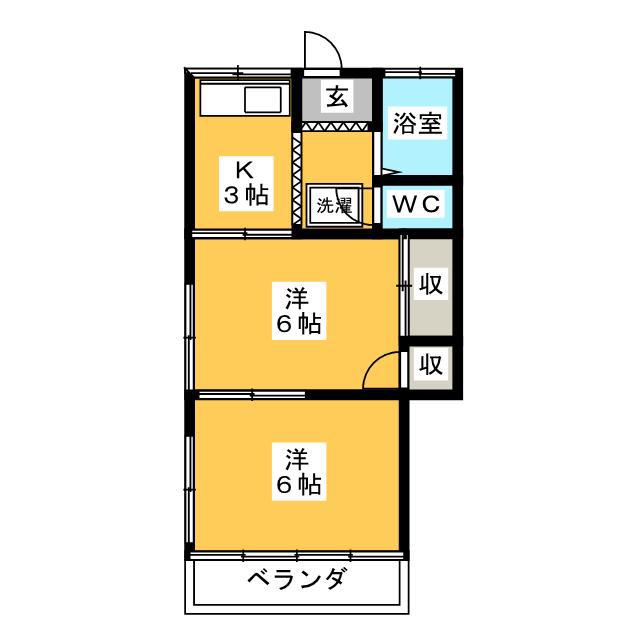 第2ひばり荘(2K/2階)の間取り写真