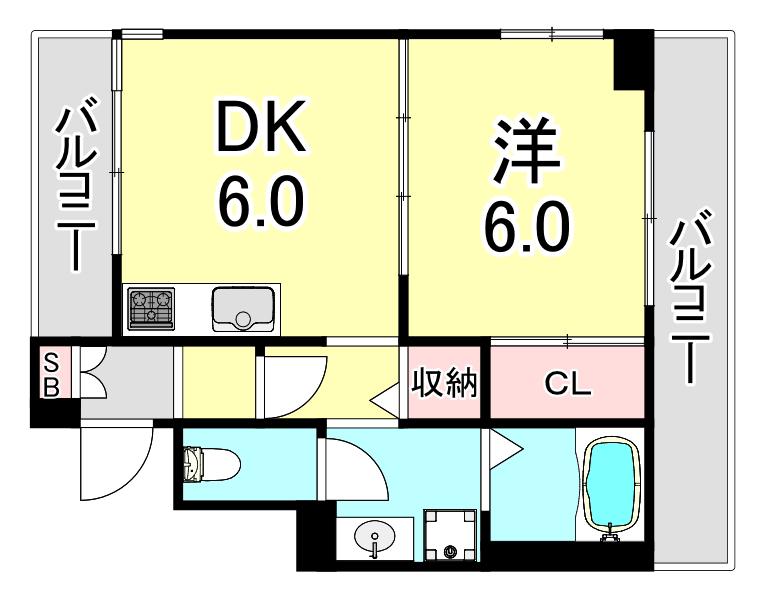 パラツェット下沢(1DK/3階)の間取り写真