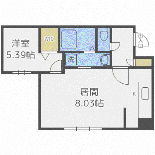ESTOR ASABU(1LDK/3階)の間取り写真