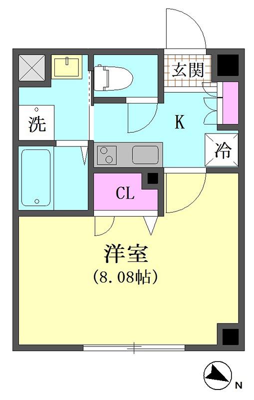 CASA VERDE(1K/1階)の間取り写真