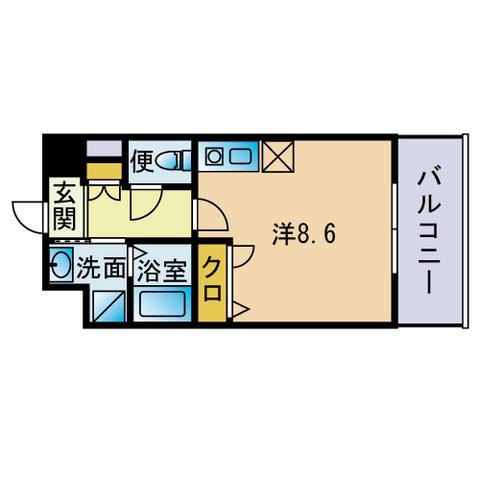 CASSIA博多イースト(ワンルーム/3階)の間取り写真