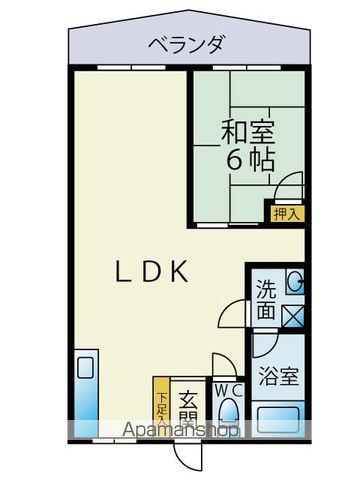 都ビル(1LDK/2階)の間取り写真