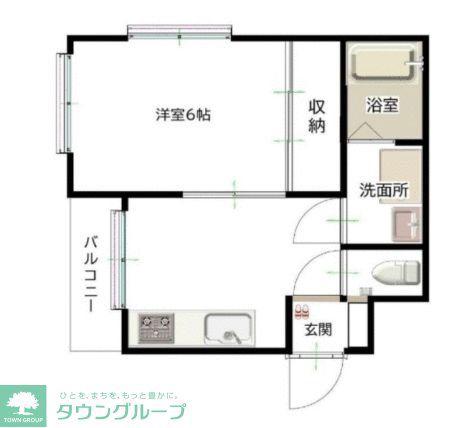 アレリー1515(2K/1階)の間取り写真