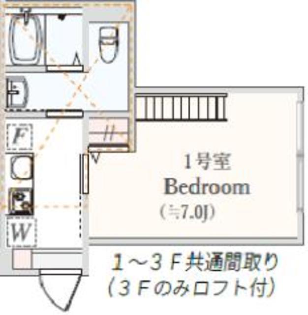 アザーレ・パッシオ小田急相模原(1K/3階)の間取り写真