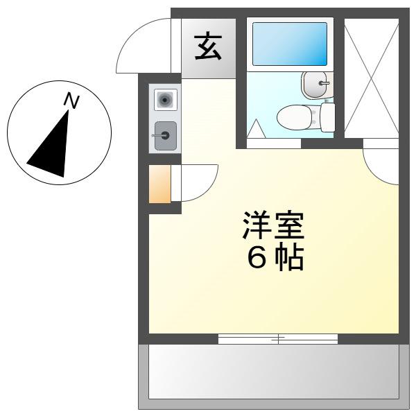AOIビル(ワンルーム/1階)の間取り写真