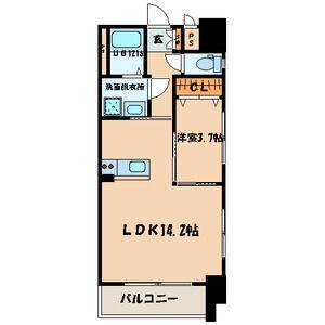 ERIOS COURT 中津口(1LDK/4階)の間取り写真