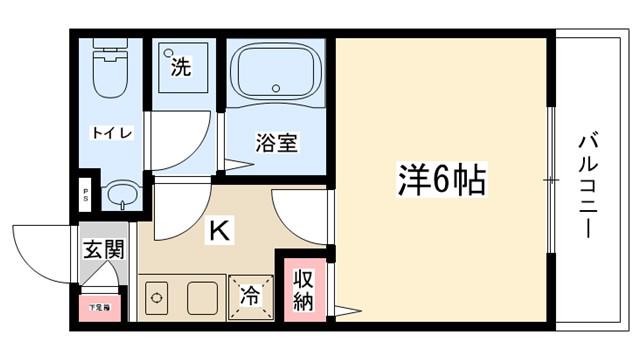 東淵野辺2丁目アパート(1K/2階)の間取り写真