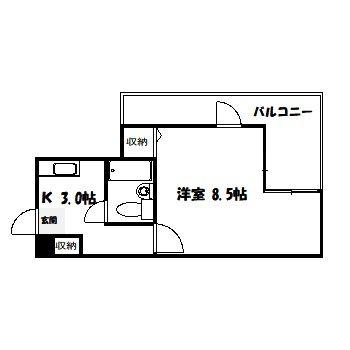 アメニティ東町(1K/2階)の間取り写真