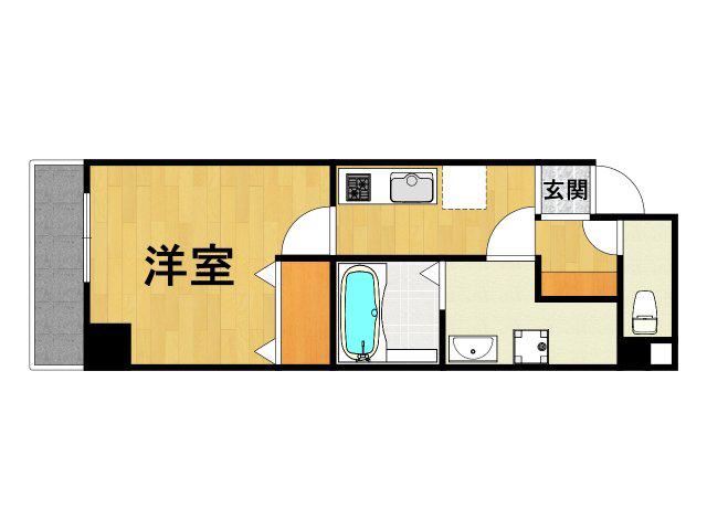 GKレジデンス西宮本町(1K/3階)の間取り写真